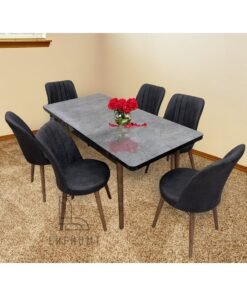 LHFHOMT 7 Seater Dining Room Sets 1 Table With 6 Chairs (160 x 80 x 70 cm) dining Table Sets