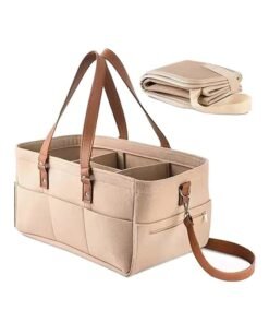 DOOKOO Portable Baby Diapers Storage Bag With Removable Dividers And Shoulder Strap