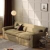 Ripple FURNITURE UAE Homes Modern Round-Arm Sofa, Plush Cushioned Couch, Brown