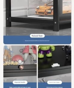 keke Display Cabinet Storagefor Multifunctional Home Bedroom Living Room Toys and Book Storage Black 140*32*70cm - Image 3