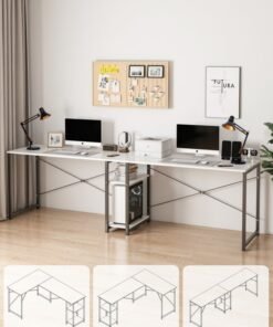 Harlan L-Shaped Desk Computer Corner Table Study Desk Home Office Workstation Modern Simple Style Writing Desk Table