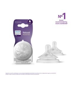 Philips Avent Baby Feeding Bottle Teat Natural Response SCY966/02 | 6M+ Age | Flow 6 | BPA Free, Thick Feed Nipple (Pack of 2 Nipples) | No.1 Brand Recommended By Moms Worldwide