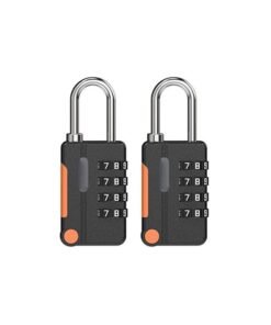 Haidue 2 Pack Combination Lock 4 Digit Outdoor Waterproof Padlock Black