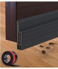 BUPY Door Draft Stopper, 100 cm Length Under Door Seal, Door Sweep for Exterior & Interior Doors, Door Bottom Draft Blocker Dust and Noise Insulation Weather Stripping Draft Guard Insulator, Black