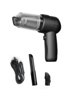 Fazza Cordless Portable Handheld Car Vacuum Cleaner, Negative Pressure 9000Pa, Type-C Charging, Multi-Function Air Duster with 2 Connectors for Car, Home, Office, Pet Hair Cleaning (Black)