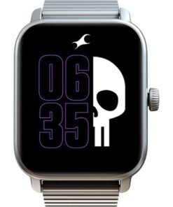 fastrack Reflex Phantom Smart Watch 1.85" Ultra UV Square Display, BT Calling, AI Voice Asst, Health Monitoring Mesh Unisex Silver