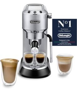De'Longhi Dedica Arte Espresso Machine, MyLatteArt Milk Foam Nozzle, Precision Steam Wand, Steel Tamper Included, Create Perfect Espresso, Cappuccinos, and Latte Art at Home 1.1 L 1450 W EC885.M Multicolour
