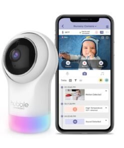 hubble connected Nursery Pal Glow Smart Baby Monitor – Full HD 1080p Wi-Fi Camera, Remote Pan-Tilt-Zoom, 7-Color Night Light, Sleep Trainer, 2-Way Talk, Temp Sensor, Night Vision, Works with Alexa