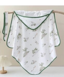 MIXDE Cotton Blanket - Cute Baby Blanket, Soft Cotton Swaddle Blanket, Multi-Use as Bath Towel, Newborn Blanket, Unisex