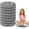 LAMAY 8PCS-Round Floor Cushions for Kids and Toddlers, Flexible Seating for Classroom Furniture 3.5 Inch Thick Floor Pillow for Home, Daycare, Preschool, Yoga and Meditation (Color : GRAY)