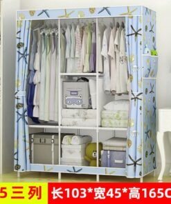 Self-Pickup Simple Wardrobe Fabric Wardrobe With Reinforced Steel Frame, Single-Person Storage, Dustproof