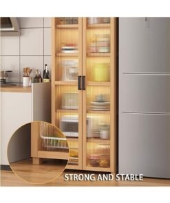JCB CHIC Kitchen Cabinet Storage Pantry Cabinets Storage Cabinet Storage Organizer with Clear Doors and Adjustable Shelves，Mini Countertop Cabinet,Modern Coffee Bar Cabinets Sideboard Buffet Storage Cabinet - Image 4