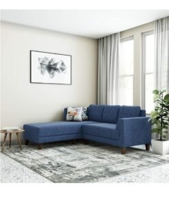 Wooden Twist Azul 5 seater Left-Side L Shape Fabric Sofa Set