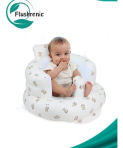 Flushrenic Inflatable baby seat, inflatable baby seat suitable for babies aged 3 months and above, sit-on baby floor seat, baby seat, inflatable baby chair with built-in air pump - Bear