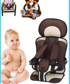 DOOKOO High-quality, skin-friendly, breathable, convenient baby car safety seat, child portable basket-style booster seat, car seat/portable baby safety car seat, thickened cotton seat, coffee color