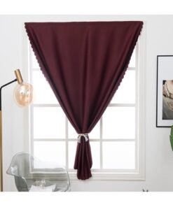 Portable 100% Self-Adhesive Blackout Curtains for Bedroom and Kitchen, Thermal Insulated Room Darkening Drapes, Easy to Install, 1 Piece Red, 47" x 72"