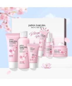 Laikou Japan Sakura Skin Care Set, Women Beauty Gift Sets Skin Care Kit with Cleanser, Toner, Serum, Eye Cream, Face Cream