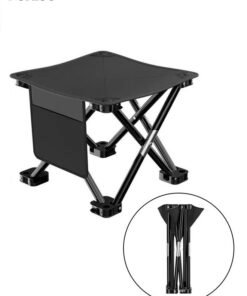 DUNISO Camping Stool, Foot Stools, Portable Folding Stool with storage Bag for Outdoor Walking, Hiking, Fishing (Black)