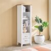 Home Box White 2-Drawer Tall Bookcase for Home