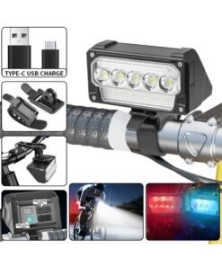 Alternative view of ZONIX Bike Light, Auto-Sensing Night Mode, Digital Battery Display, IPX4 Waterproof, USB-C Fast Charge, 5 Modes with SOS Flasher, Compact & 89g Tool-Free Mount for Road/Mountain/Night Cycling Safety