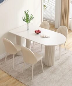 fashionhome 1-Piece Modern Design Dining Table for Kitchen White Dining Room Table Dining Room Kitchen Living Room Leisure Coffee Table 120x75x60 cm