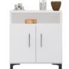 Mahmayi Stylish Multifunctional Medium Height Cabinet with 2 Drawer, 2 Shelf Storage Ideal for Living Room, Kitchen, Bedroom - White
