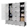 25-Modular Detachable Closet Black/White 183x47x183cm
