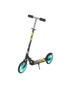 Adult Adolescent Commuter Scooters, Foldable Commuter Pedal Scooter, 3-Gear Height Adjustment and Disc Brake System Outdoor Sports Lightweight Scooters Sliding Scooter（Black+Blue Wheel）