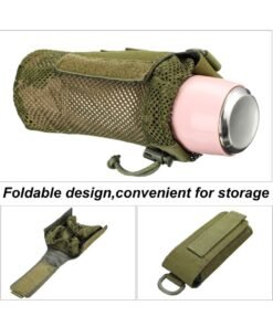 Barakah 3 Pcs Adjustable Water Bottle Pouch, Molle Tactical Storage Mesh Bag for 17 Oz Drink Cup Lightweight Foldable Mesh Water Bottle Holder for Backpack Travel Bag (Brown, Army-Green, Black) - Image 3