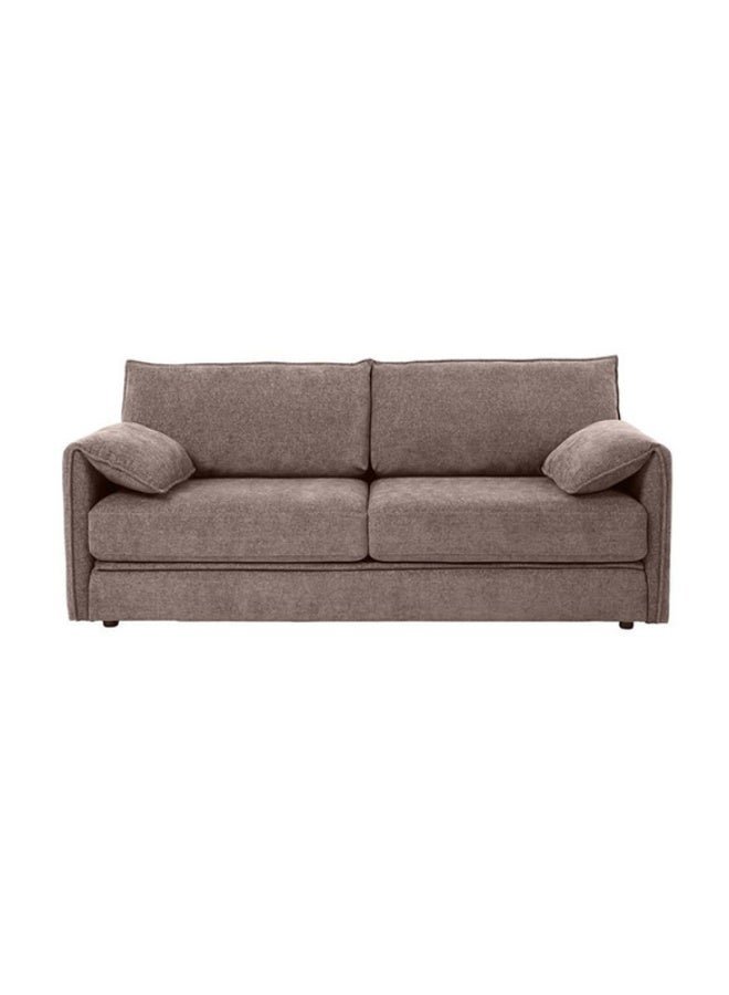 YI ONE Sofa Bed – 3-Seater Convertible Sofa & Couch with Armrests, Light Brown, Solid Wood Frame, Polyester Upholstery