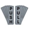 Midwest Push and Pull Door Sign Stickers for Restaurants, Bars, Hotel, Home, School, Coffee Shops - Self-Adhesive - Easy Installation, Vinyl - 60mm x 190mm (Silver), Set of 10