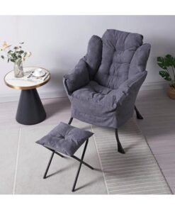 Albawadi Comfort Lazy Sofa Folding Chair with Armrests Side Pocket and Footstool