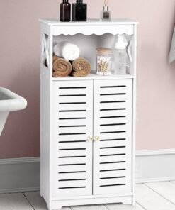 TPGP Bathroom Storage Cabinets, White Floor Cabinet, Waterproof Storage Furniture for Bedroom, Kitchen, and Hallway - PVC Lightweight - Image 3