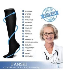 Alternative view of WAOKN 3 pairs of Black Copper Compression Stockings for Women & Men Calf Socks,Pressure Socks,Elastic Socks,Yoga Socks,Best Support for Running,Hiking,Nursing,Sports,Cycling and so on