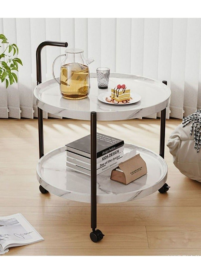 Sofa Side Small Table Living Room Balcony Small Round Tea Table Bedside Storage Shelf Holder Cart Trolley Rolling cart