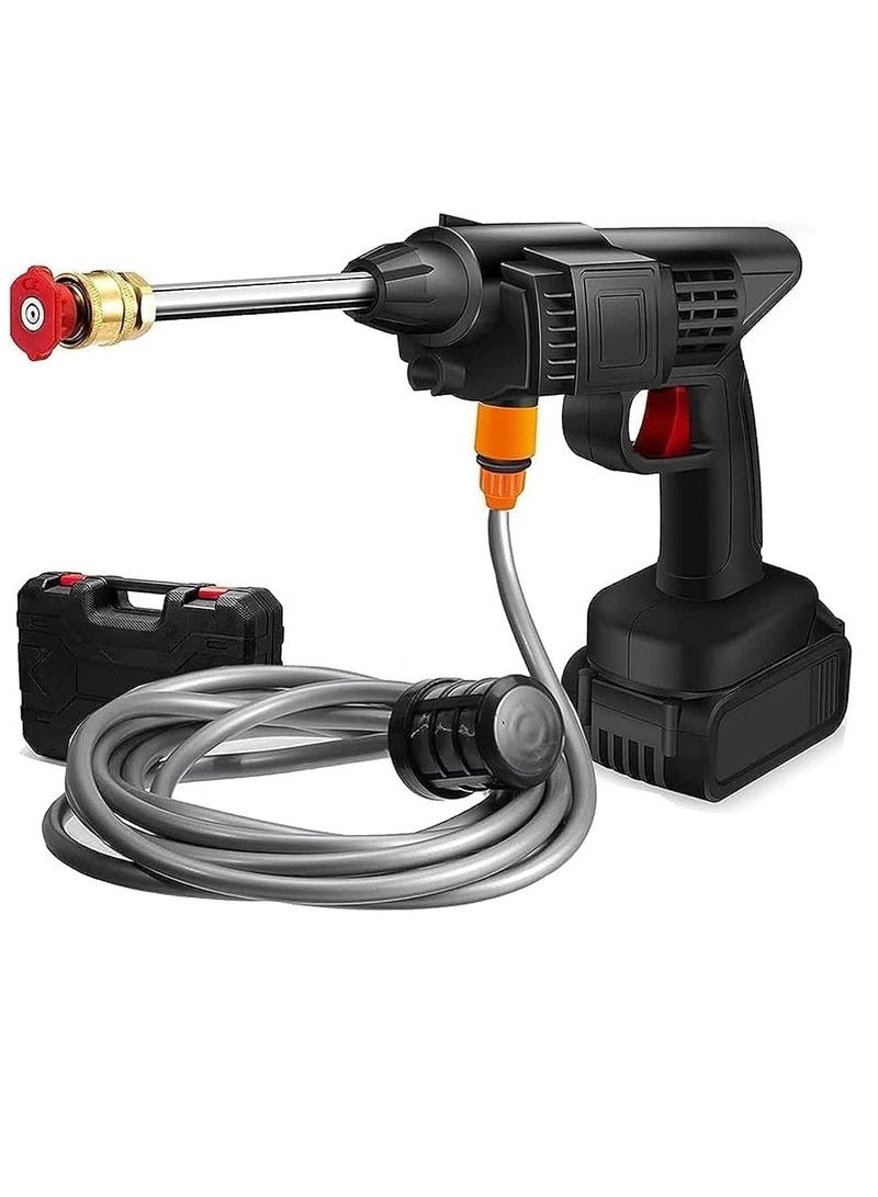 TIGER Cordless 48V Electric High Pressure Car Washer Manual Rechargeable Car Washing Machine with Adjustable 3-in-1 Nozzle and Hose Pipe for Washing Cars Watering Flowers Cleaning Floors