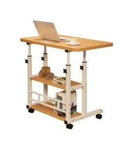 Portable Computer Desk, 60-90cm/24-35in Height Adjustable Laptop Table Small Standing Desk Rolling Computer Cart with Wheels for Home Office