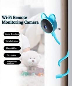XiuWoo Baby Camera Monitor, Wireless Baby Monitor with Camera & Audio,  Flexible Mount, Smart App, Temperature Detection, Remote Photo Recording Surveillance Night Vision,Ideal for Baby/Elderly/Pet,Blue