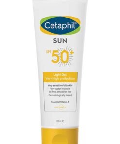 Cetaphil Sun Spf 50+ Light Gel Sunscreen, For Oily And Very Sensitive Skin, Very high protetction, Face And Body For Men And Women, Very Water Resistant, Unscented, Essential Vitamin E 100ml