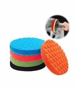 SOLARAE 5pcs 150mm Face for 125mm Backing Plate Hex Logic Polishing Sponges Wax Sponges Car Polishing Pad Polishing Foam Set For Eccentric Polishing Machine Grinder - Car Polishing Professional Set