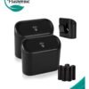 Flushrenic 2-piece mini car trash can with lid, small trash can, leak proof ABS trash can, car interior accessories, household trash can, suitable for cars and offices, with 30 garbage bags