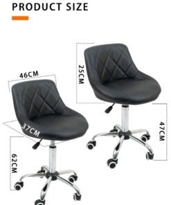 Meishida Swivel Rolling Stool Height Adjustable Pully Stool Vanity Chair Mid Back Office Chair Drafting Chair with Wheels
