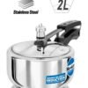 Hawkins 2.0Liters Stainless Steel Pressure Cooker With Inner Lid, 5.8mm Extra-Thick Tri-Ply Base, Induction compatible(HSS20), Silver Silver