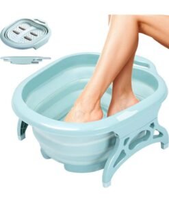 Kimaya Foot Soak, Stress Relief Collapsible Foot Spa, Foot Soak Bath Tub with Massaging Rollers, Spa Basin for Soaking Tired & Sore Feet, Green