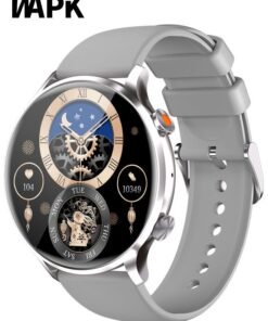 WAPIK Korean Brand Smart Watch Y5, Business Smartwatch, Waterproof Fitness Watch, Bluetooth Calling, Compatible with Android and iOS, Smartwatch For Men and Women, Zinc Alloy Vacuum Plating, Heart Rate Monitoring