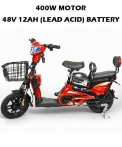 Alternative view of Wind Horse M1 Electric Delivery Bike 400W Motor, 48V 12Ah Battery, 55KM/H Max Speed, Dual Seat, 14 Inches Tires, Front Grocery Basket, Remote Lock Unlock System, Carbon Alloy Frame. 3-Speed Modes E-Bike