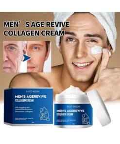 East Moon Men's Agerevive Collagen Cream, Fade Fine Lines, Tighten Skin, Age Rewind Wrinkles Smoothing Gel, Day & Night Skin Care Moisturizing and Tightening Lotion 30g