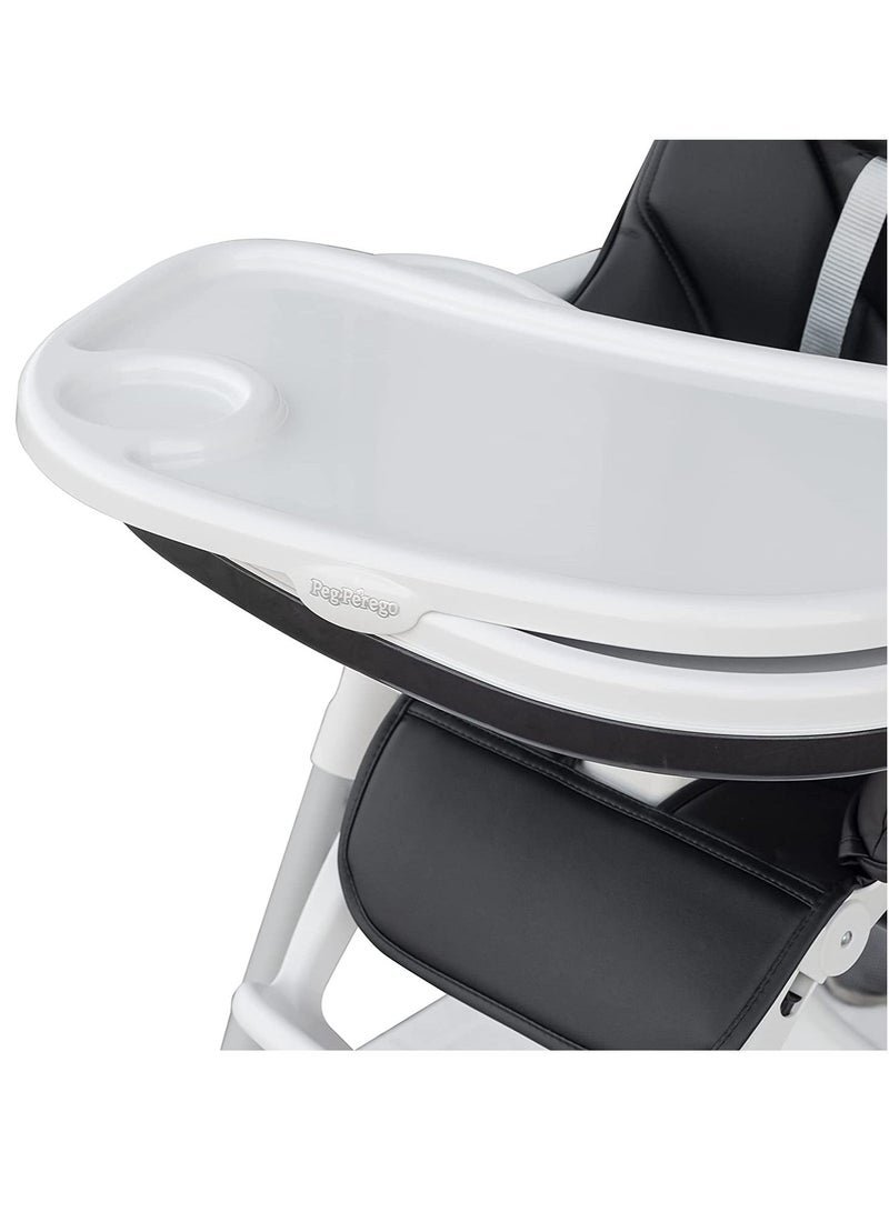 Peg Perego Prima Pappa Follow Me Licorice Highchair – Compact Folding Baby & Toddler Highchair with Recliner, Adjustable to 7 different heights, 5-Point Harness & Wheels, From 0–36 Months, Black - Image 2