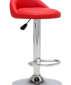 PU Leather Bar Stool with Back Rest Height Adjustable Swivel Pub Chair Home Kitchen Bar stools Backless Stool with Footrest