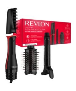 Revlon One Step Blow-Dry Multi Styler - 3 in 1 Dry, Curl and Volumizer with 3 Attachments - Detachable Head, Curler, Dryer, Styler, 4 Settings - 360 Airflow curler - RVDR5333 Black